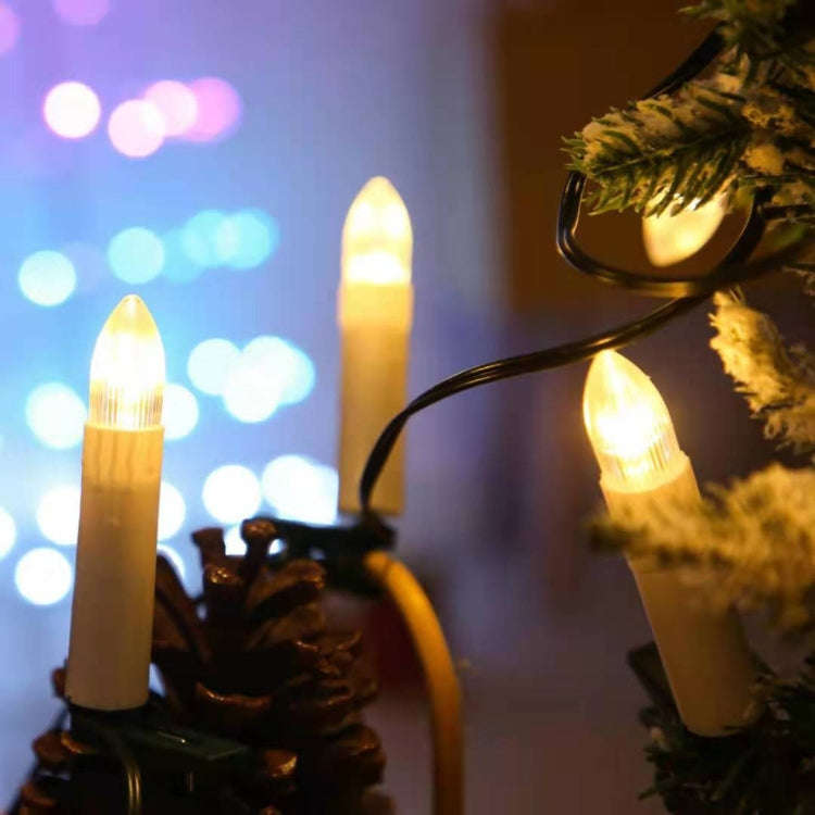 20LEDs Clip-on Candle Lights USB Power Supply for Xmas Tree Wedding Party Decor Warm White