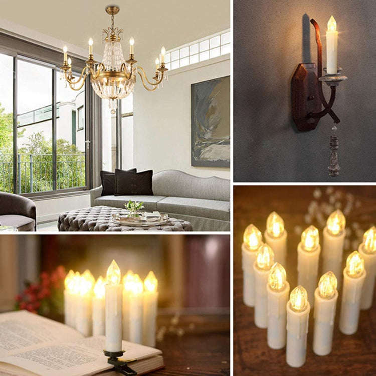 20LEDs Clip-on Candle Lights USB Power Supply for Xmas Tree Wedding Party Decor Warm White