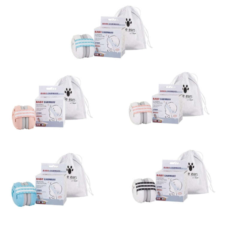 Headband Type Sleeping Soundproof Noise-proof Baby Earmuffs(White+Pink)