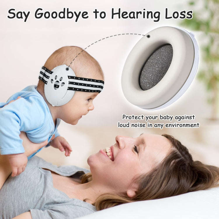 Headband Type Sleeping Soundproof Noise-proof Baby Earmuffs(White+Pink)