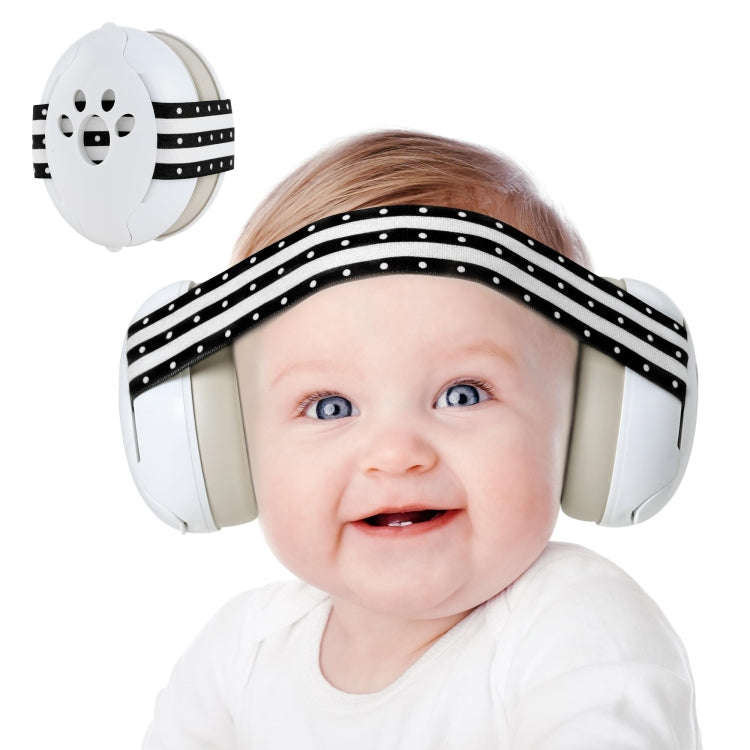 Headband Type Sleeping Soundproof Noise-proof Baby Earmuffs(White+Pink)
