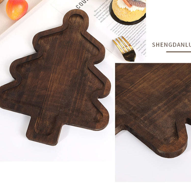 Wooden Fruit Dinner Plate For Christmas Table Decoration(Tree)