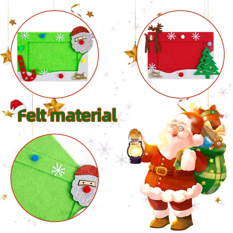 Christmas Snowflake Decoration Photo Frame Holiday Home Ornaments(Red + Green)