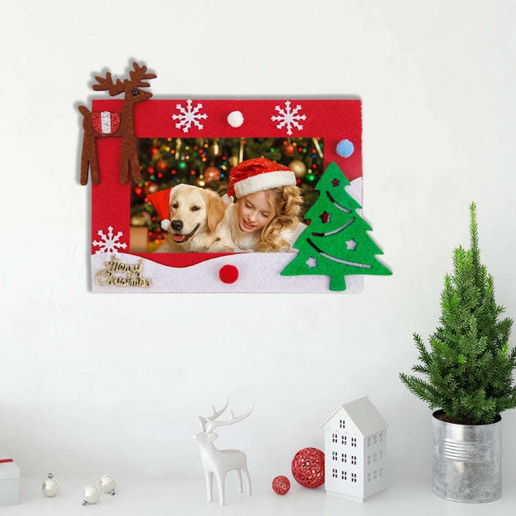 Christmas Snowflake Decoration Photo Frame Holiday Home Ornaments(Red + Green)