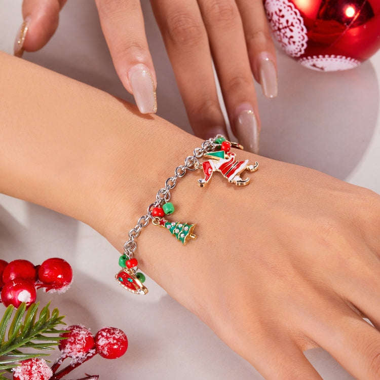 Christmas Tree Santa Claus Charm Bracelet, Style: BR24Y0466-2