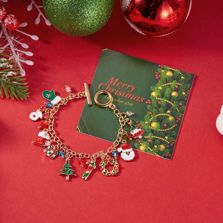 Christmas Tree Santa Claus Charm Bracelet, Style: BR24Y0466-2