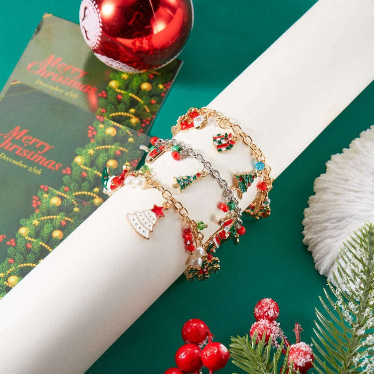 Christmas Tree Santa Claus Charm Bracelet, Style: BR24Y0466-1