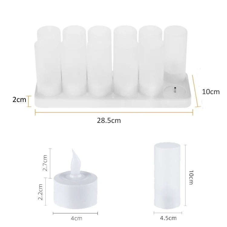 12pcs /Set Rechargeable Candle Lamp Colorful Lighting Romantic Holiday Light with Remote Control(...
