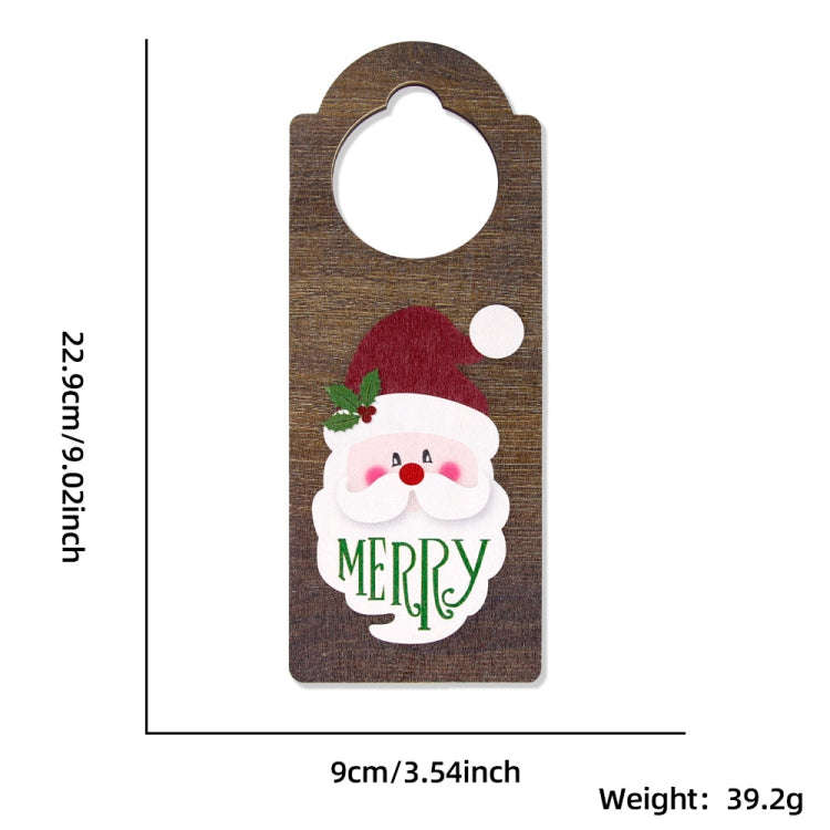 Christmas Door Handle Pendants Holiday Party Door Decoration(Santa Claus with Hat)