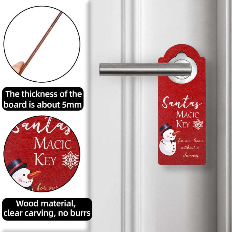 Christmas Door Handle Pendants Holiday Party Door Decoration(Santa Claus with Hat)