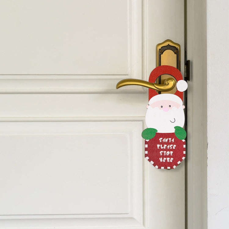 Christmas Door Handle Pendants Holiday Party Door Decoration(Santa Claus with Hat)