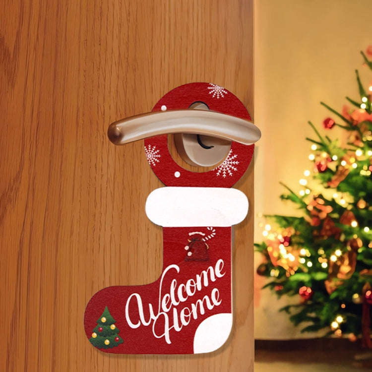 Christmas Door Handle Pendants Holiday Party Door Decoration(Santa Claus with Hat)