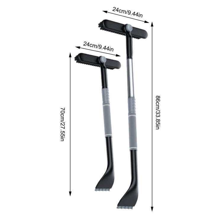 Multifunctional Car Defrosting Snow Shovel, Color: Black Boxed