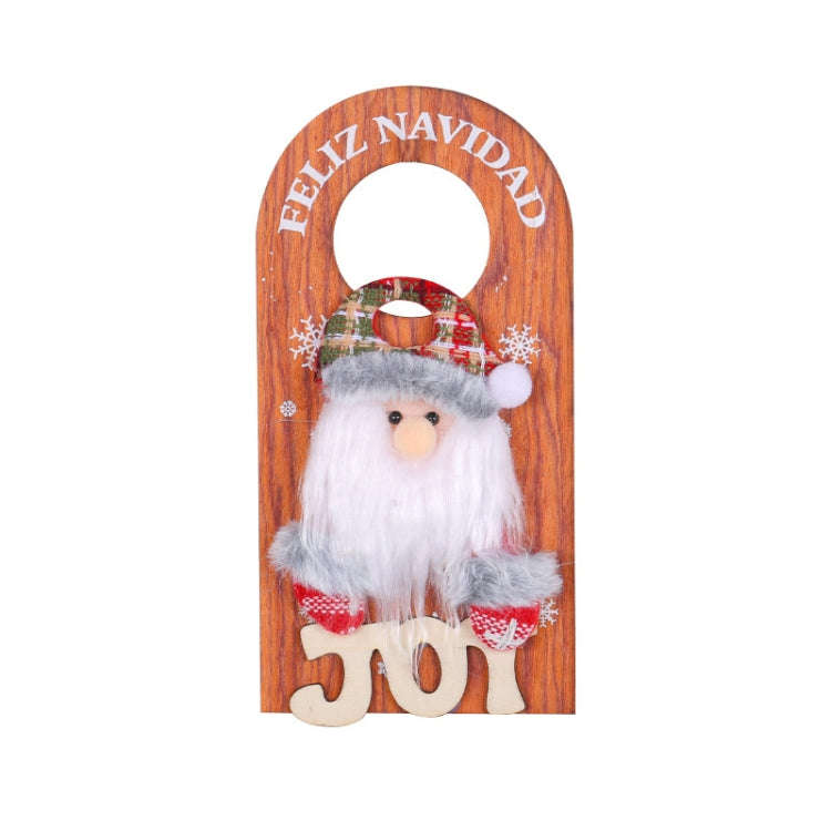 Christmas Cartoon Door Handle Wooden Plaque Hanging Decoration(W2-46 Old Man)