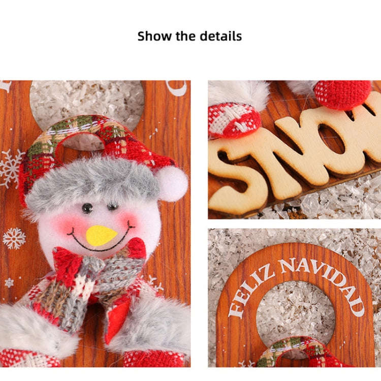Christmas Cartoon Door Handle Wooden Plaque Hanging Decoration(W2-49 Bear)