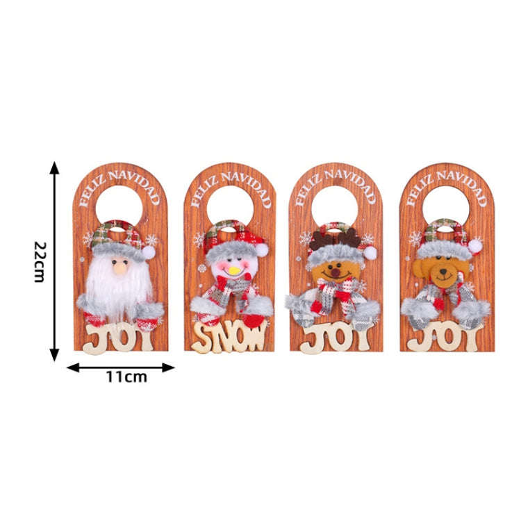 Christmas Cartoon Door Handle Wooden Plaque Hanging Decoration(W2-49 Bear)