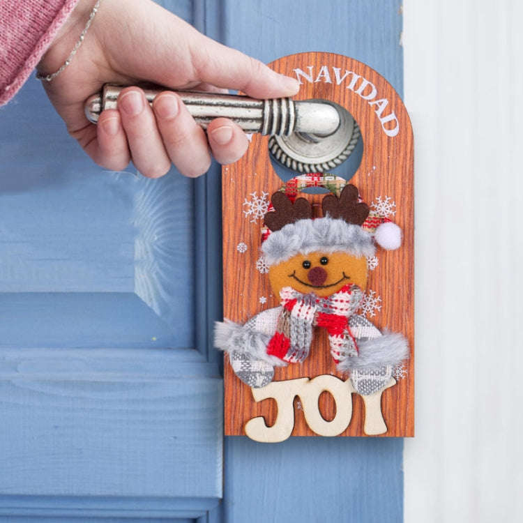 Christmas Cartoon Door Handle Wooden Plaque Hanging Decoration(W2-49 Bear)