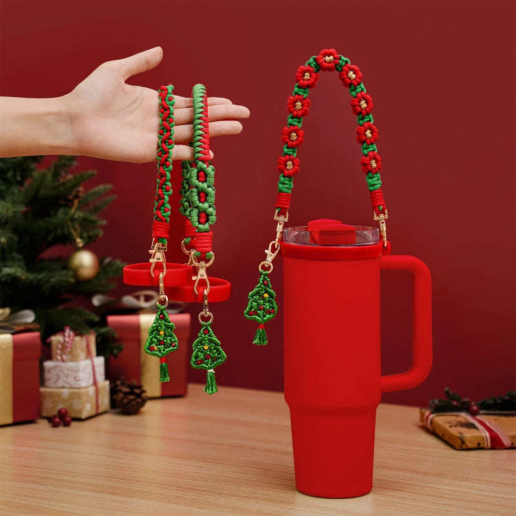 For Stanley Water Cup Christmas Hand-held Rope Knitted Strap(K68895)