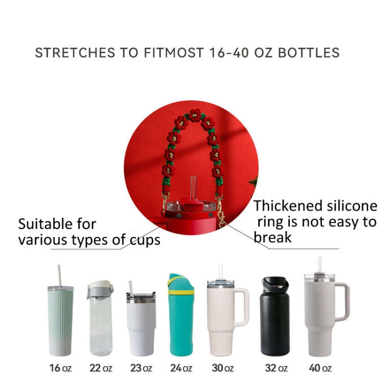 For Stanley Water Cup Christmas Hand-held Rope Knitted Strap(K68895)