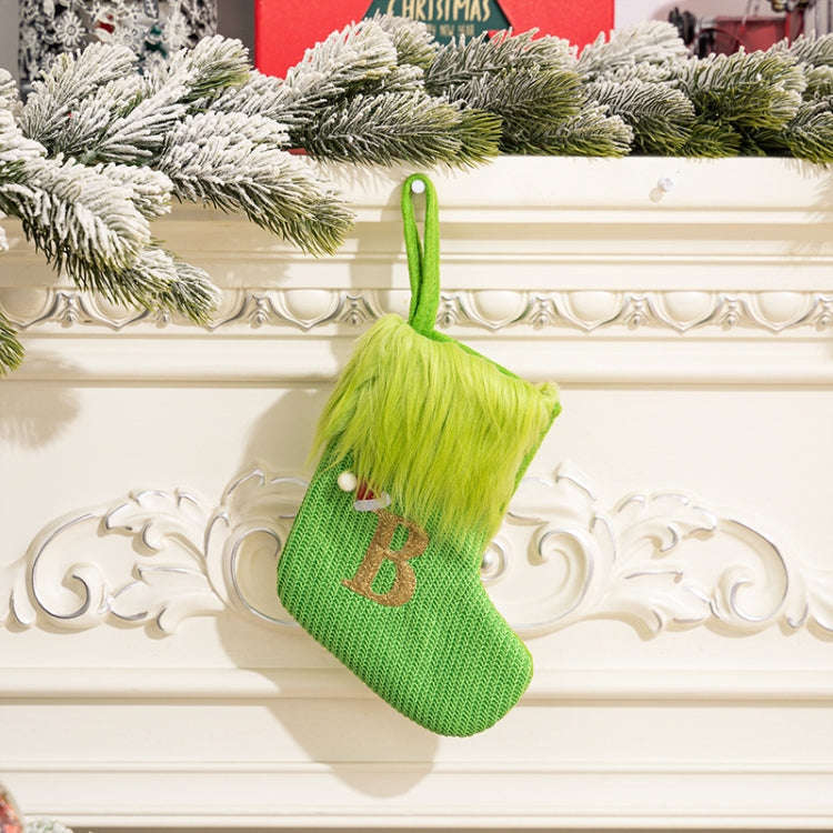 Knitted Letter Christmas Sock DIY Home Hangings, Style: B