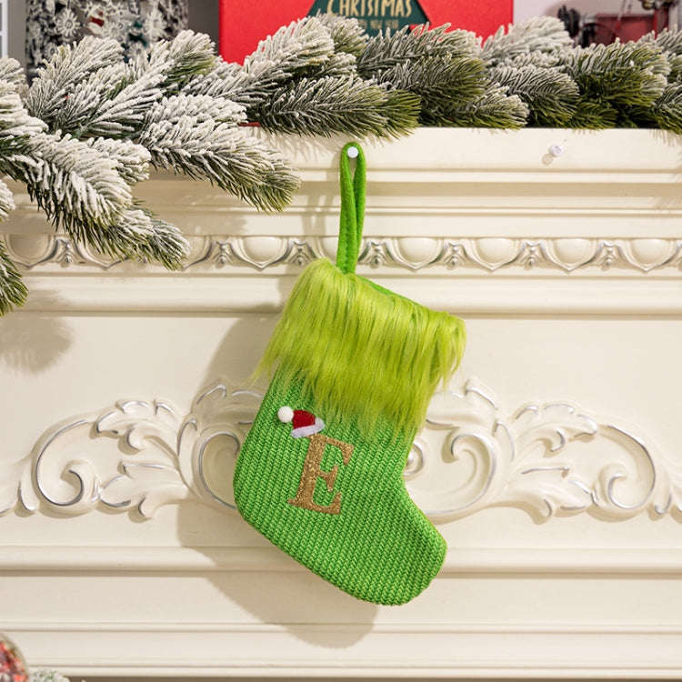 Knitted Letter Christmas Sock DIY Home Hangings, Style: E