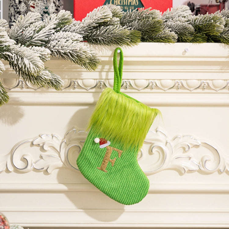 Knitted Letter Christmas Sock DIY Home Hangings, Style: F