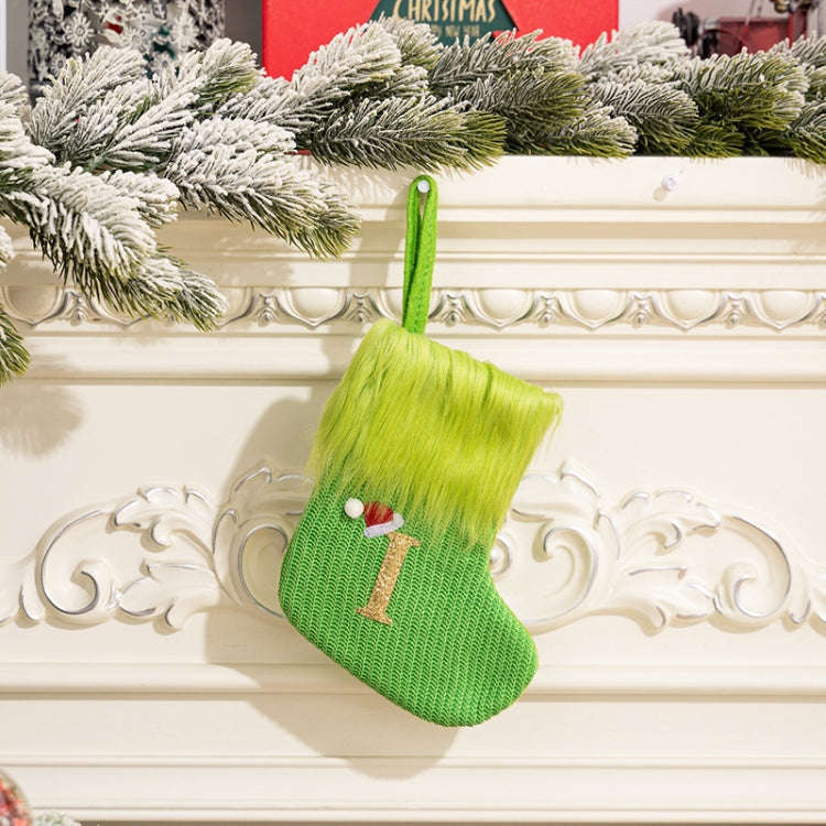 Knitted Letter Christmas Sock DIY Home Hangings, Style: I