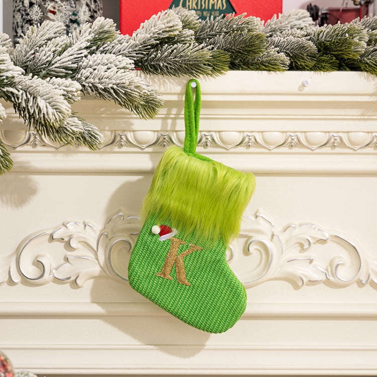 Knitted Letter Christmas Sock DIY Home Hangings, Style: K