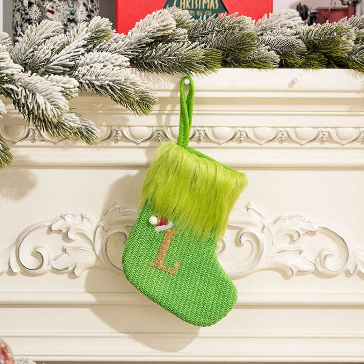 Knitted Letter Christmas Sock DIY Home Hangings, Style: L