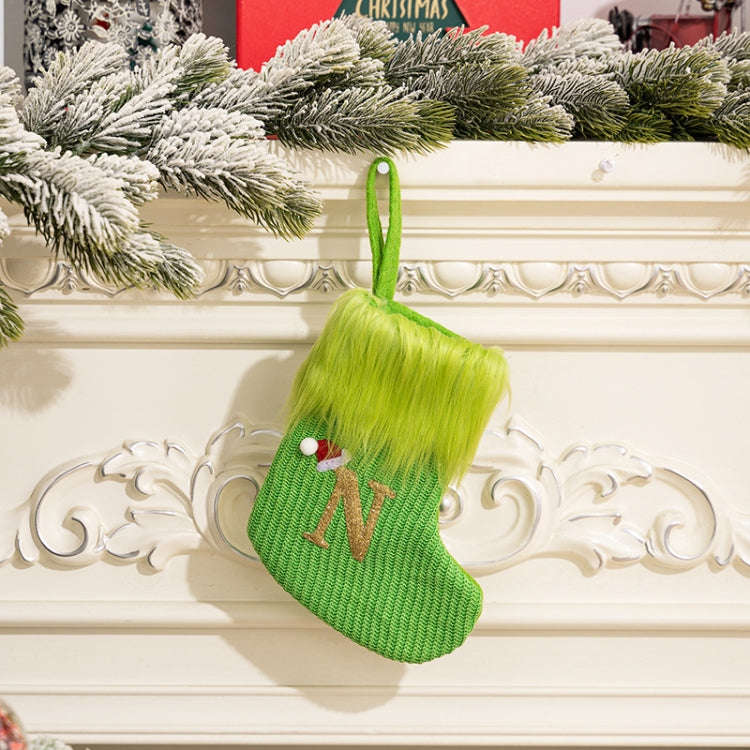 Knitted Letter Christmas Sock DIY Home Hangings, Style: N