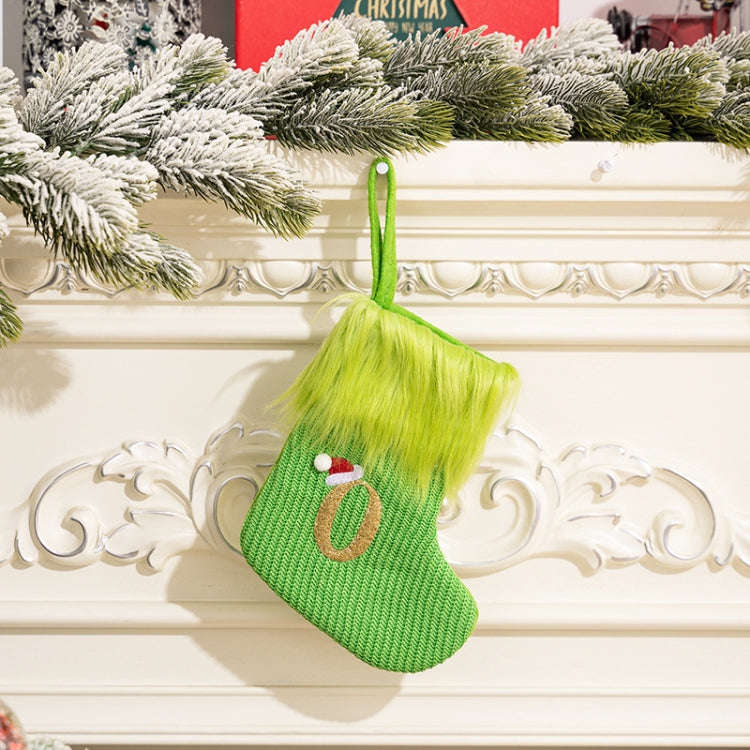 Knitted Letter Christmas Sock DIY Home Hangings, Style: O