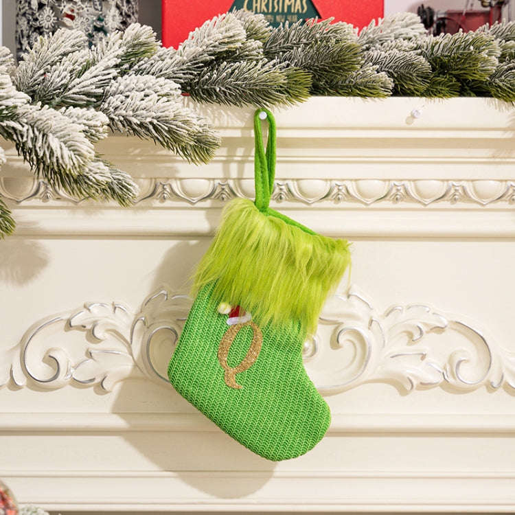 Knitted Letter Christmas Sock DIY Home Hangings, Style: Q