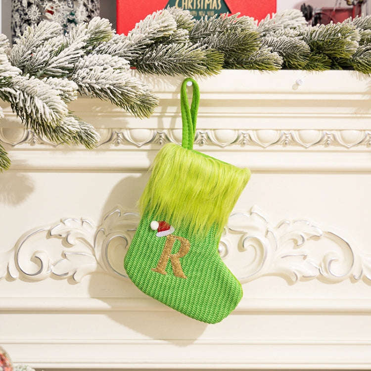 Knitted Letter Christmas Sock DIY Home Hangings, Style: R