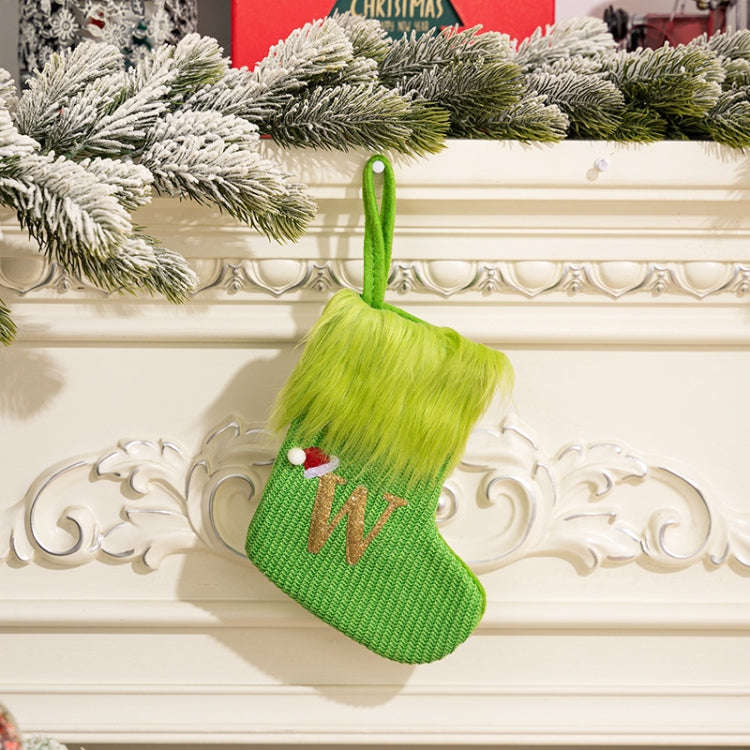 Knitted Letter Christmas Sock DIY Home Hangings, Style: W