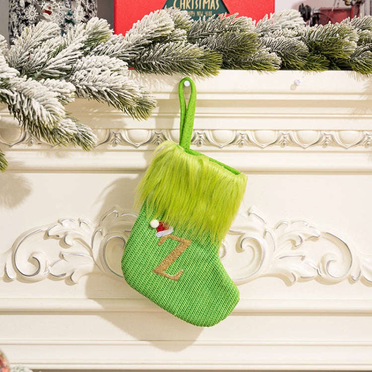 Knitted Letter Christmas Sock DIY Home Hangings, Style: Z