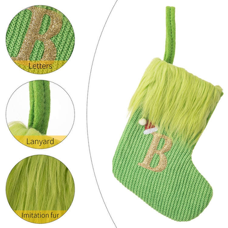 Knitted Letter Christmas Sock DIY Home Hangings, Style: B