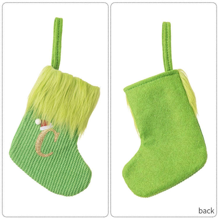 Knitted Letter Christmas Sock DIY Home Hangings, Style: B