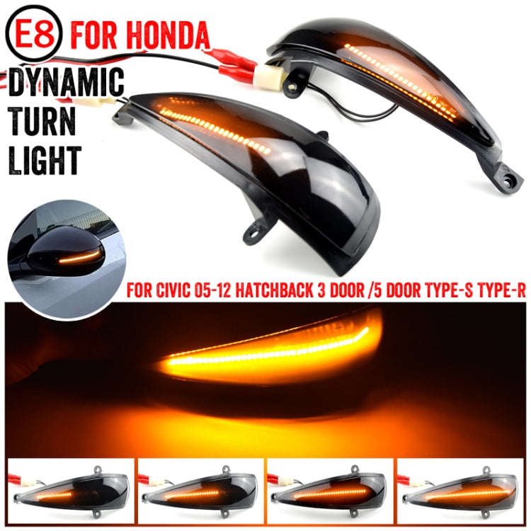 1pair For Honda Civic 8th Rearview Mirror Turn Signal Indicator Lights(Single Yellow Light Running)