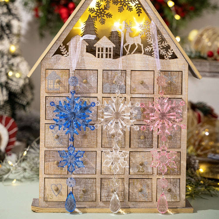 Acrylic Double Layer Snowflake Ice Cream Hanging Christmas Decoration Supplies(Blue)