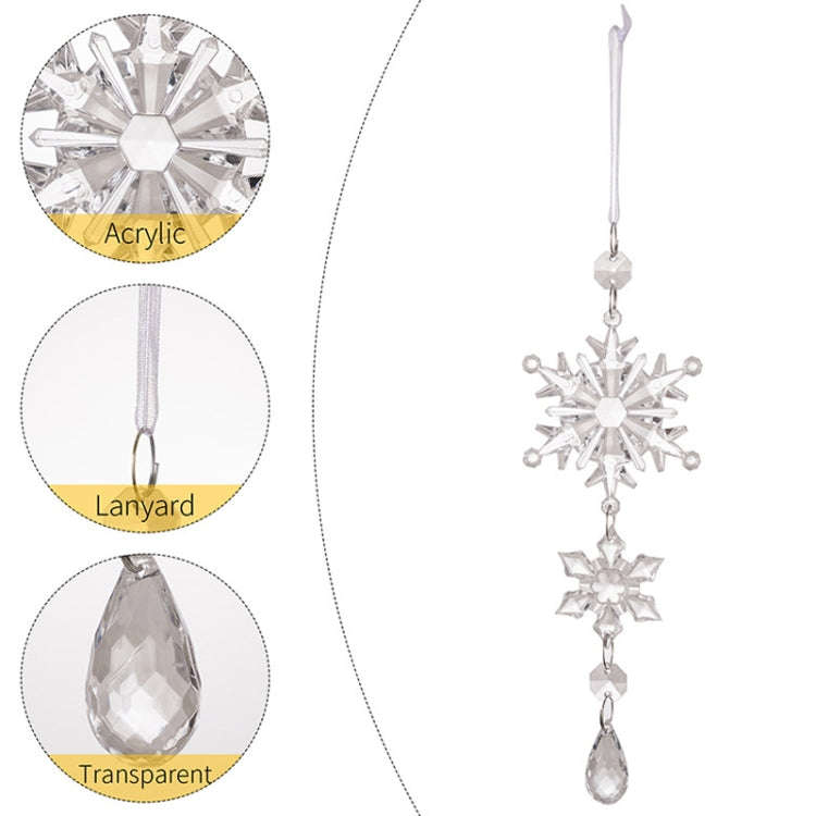 Acrylic Double Layer Snowflake Ice Cream Hanging Christmas Decoration Supplies(Pink)