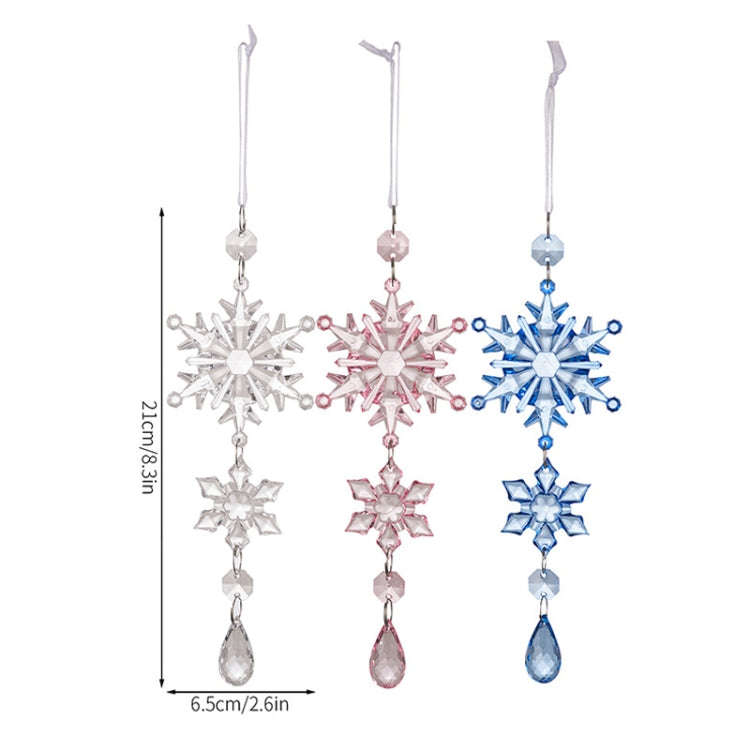 Acrylic Double Layer Snowflake Ice Cream Hanging Christmas Decoration Supplies(Blue)
