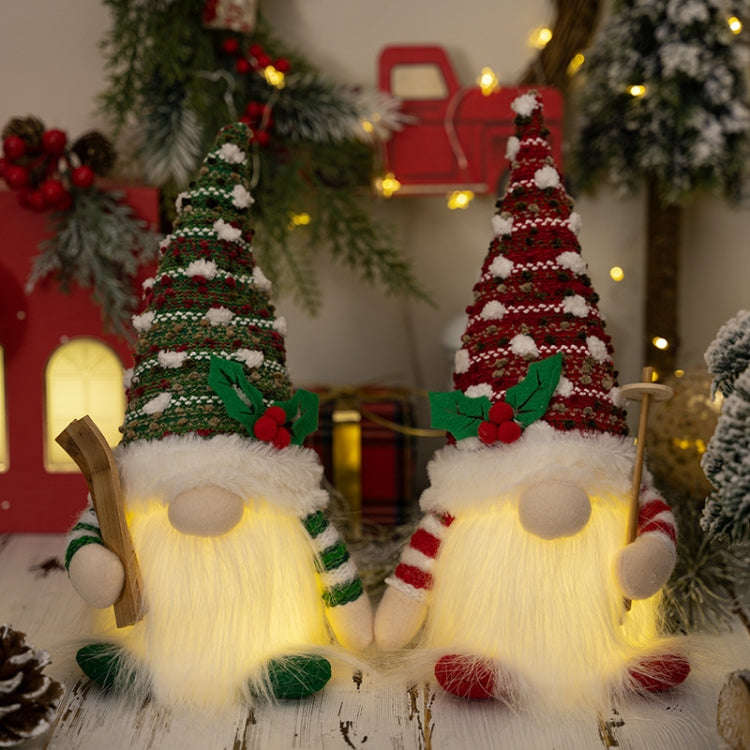 Knitted Lighted Glowing Doll Christmas Decoration Items(Red)