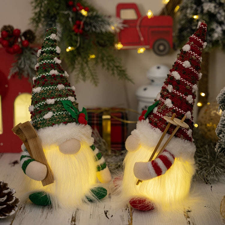Knitted Lighted Glowing Doll Christmas Decoration Items(Red)
