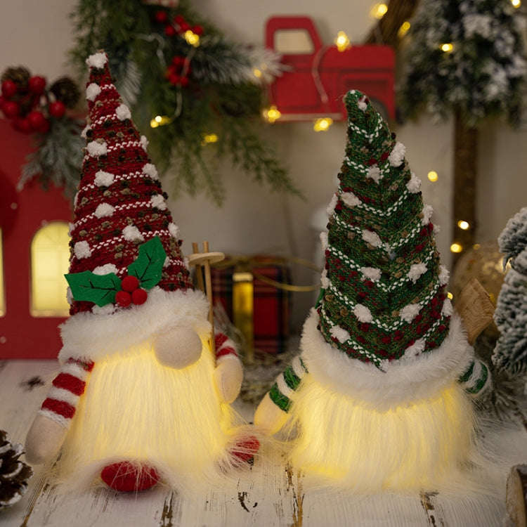Knitted Lighted Glowing Doll Christmas Decoration Items(Red)