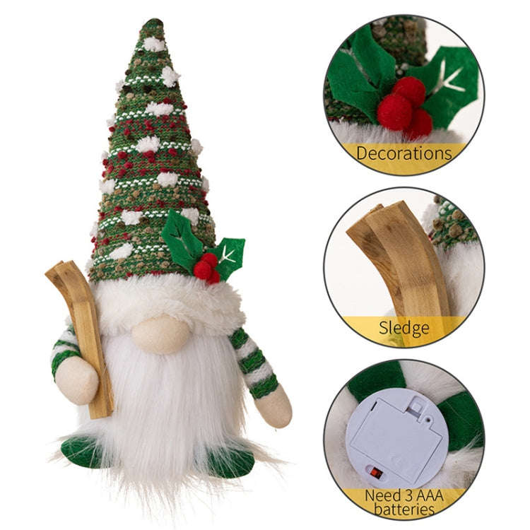 Knitted Lighted Glowing Doll Christmas Decoration Items(Red)