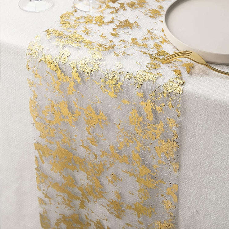 Glitter Foil Thin Mesh Table Runner for Event Party, Wedding, Christmas 11 X 108 Inch(Rose Gold)