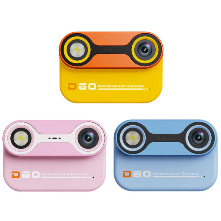 D60 3m Waterproof 2K HD 10X 2.4-inch Outdoor Photo Video Recording Children Mini Camera(Blue)