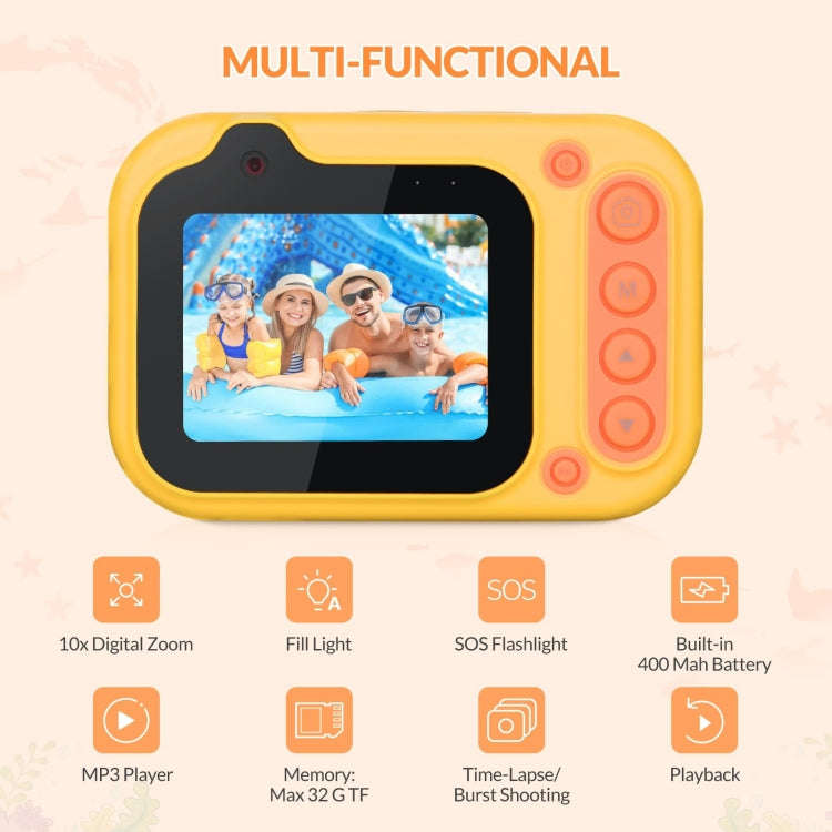 D60 3m Waterproof 2K HD 10X 2.4-inch Outdoor Photo Video Recording Children Mini Camera(Blue)