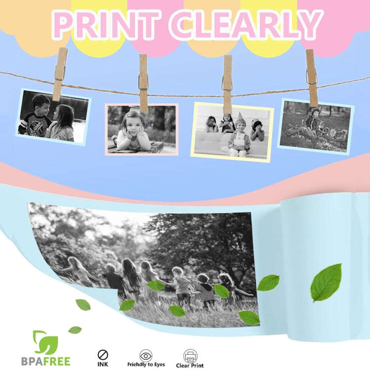 2.0-Inch LED Flash 1080P HD Recording Photo Printing Camera With 3-Rolls Paper, Color: Black
