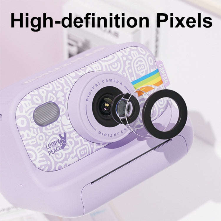 2.0-Inch LED Flash 1080P HD Recording Photo Printing Camera With 3-Rolls Paper, Color: Black